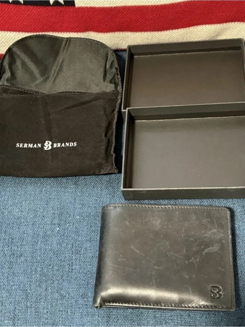 Executive Charcoal Black Leather Bi-Fold Wallet
